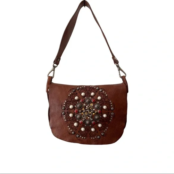 Campomaggi Metal and Gemstone Leather Bag